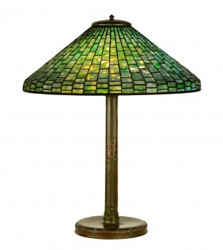 Tiffany Studios, New York, Geometric Table Lamp